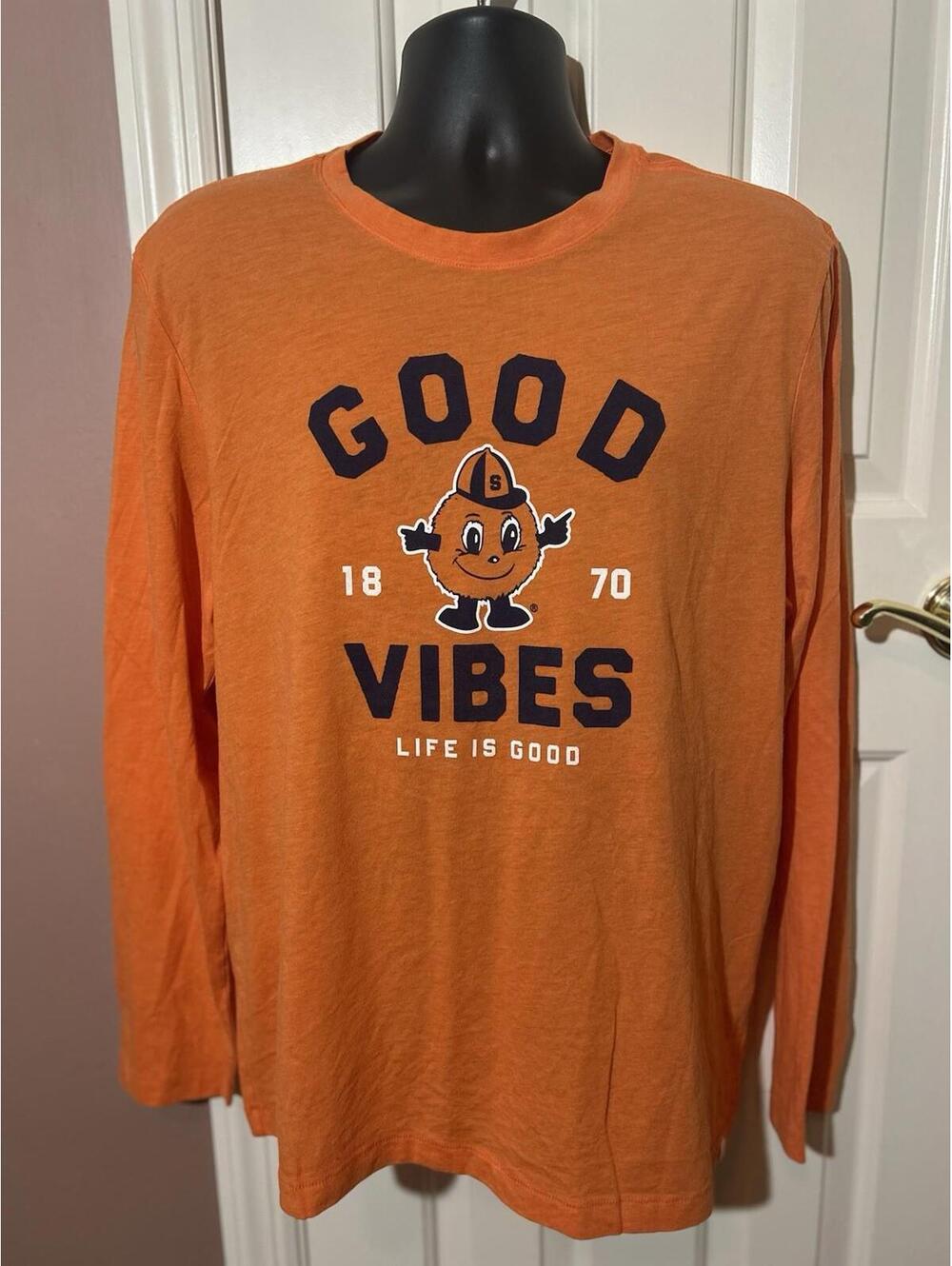 Life Is Good Cool Tee Mens Large Syracuse Good Vibes Long Sleeve
